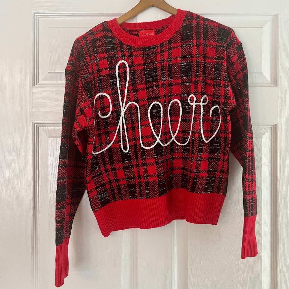 Red and Black Plaid Christmas Sweater